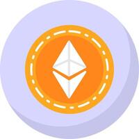 Ethereum Coin Flat Bubble Icon vector