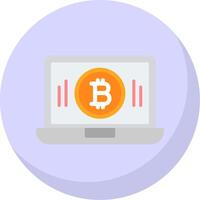 Bitcoin Mining Flat Bubble Icon vector