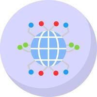 Global Networking Flat Bubble Icon vector