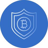 Bitcoin Secure Flat Bubble Icon vector