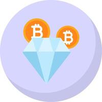 Bitcoin Diamond Flat Bubble Icon vector