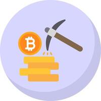 Bitcoin Mining Flat Bubble Icon vector