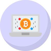 bitcoin ganancias plano burbuja icono vector