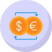 Currency Exchnage Flat Bubble Icon vector