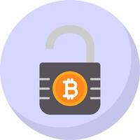 inseguro bitcoin plano burbuja icono vector