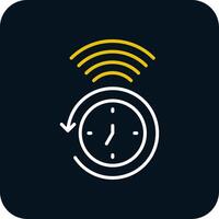 Clock Line Red Circle Icon vector