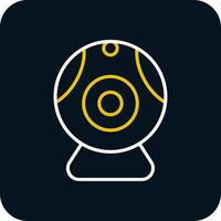 Web camera Line Red Circle Icon vector
