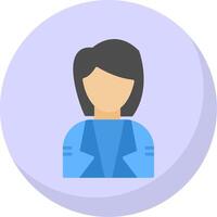 Stewardess Flat Bubble Icon vector