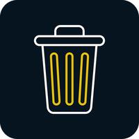 Dustbin Line Red Circle Icon vector