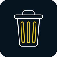 Dustbin Line Red Circle Icon vector