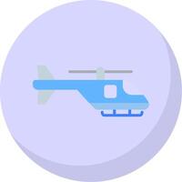 helicóptero plano burbuja icono vector