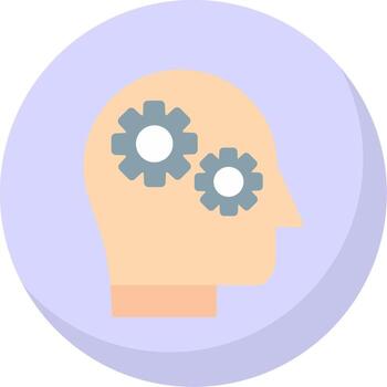 sistema pensando plano burbuja icono vector