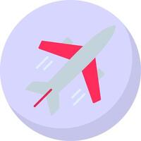 Plane Flat Bubble Icon vector