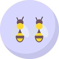 Bees Flat Bubble Icon vector