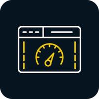 Speed Test Line Red Circle Icon vector