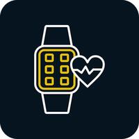 Heart Rate Line Red Circle Icon vector