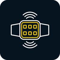 Connection Line Red Circle Icon vector