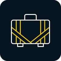 Suitcase Line Red Circle Icon vector