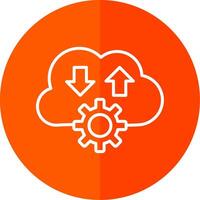 Cloud Line Red Circle Icon vector