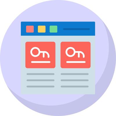 Password Manager Flat Bubble Icon