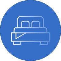 Bedroom Flat Bubble Icon vector