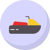 Jet Ski Flat Bubble Icon vector