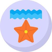 Starfish Flat Bubble Icon vector