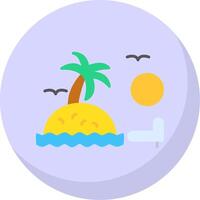 Sunset On Beach Flat Bubble Icon vector