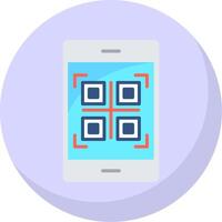 Qr Code Flat Bubble Icon vector