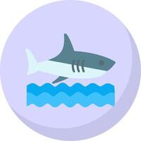 tiburón plano burbuja icono vector