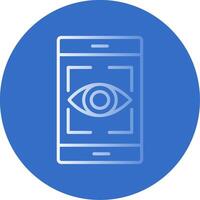 Eye Recognition Flat Bubble Icon vector