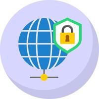 global seguridad plano burbuja icono vector