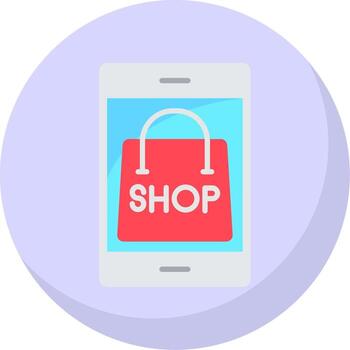 OnFlat Bubble Shoping Flat Bubble Icon vector