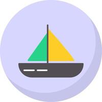 Sailing Boat Flat Bubble Icon vector