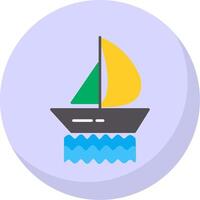 Yacht Flat Bubble Icon vector