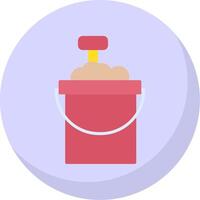 Sand Bucket Flat Bubble Icon vector