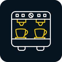 Coffee Machine Line Red Circle Icon vector