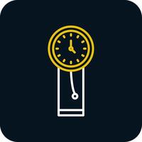 Clock Line Red Circle Icon vector