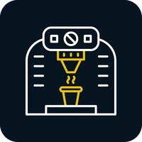 Coffee Machine Line Red Circle Icon vector