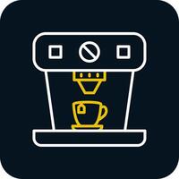 Coffee Machine Line Red Circle Icon vector