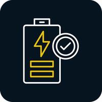 Battery Line Red Circle Icon vector