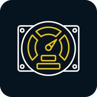 Gauge Line Red Circle Icon vector