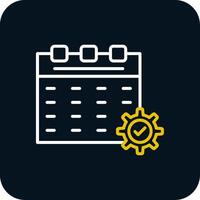 Calendar Line Red Circle Icon vector