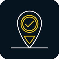 Location Line Red Circle Icon vector