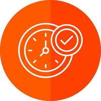 reloj línea rojo circulo icono vector