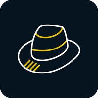 Fedora Line Red Circle Icon vector