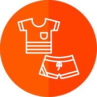 ropa de deporte línea rojo circulo icono vector