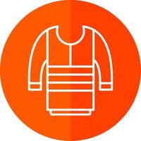Sweater Line Red Circle Icon vector