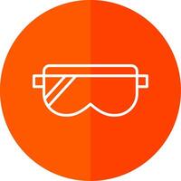 la seguridad lentes línea rojo circulo icono vector