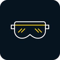 Safety Glasses Line Red Circle Icon vector